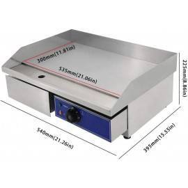 TAIMIKO Electric Griddle Commercial Counter Top Grill Stainless Steel