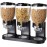 SIZI LTD 6L Black Kitchen Triple Cereal Dispenser Dry Food Storage Con