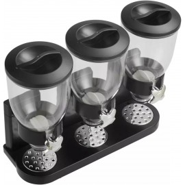 SIZI LTD 6L Black Kitchen Triple Cereal Dispenser Dry Food Storage Con