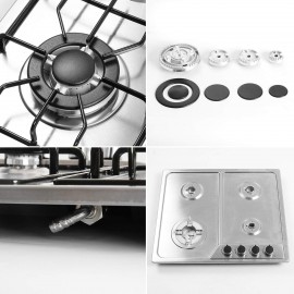 22″x20″ Built in Gas Cooktop 4 Burners Stainless Steel Stove with NG/L