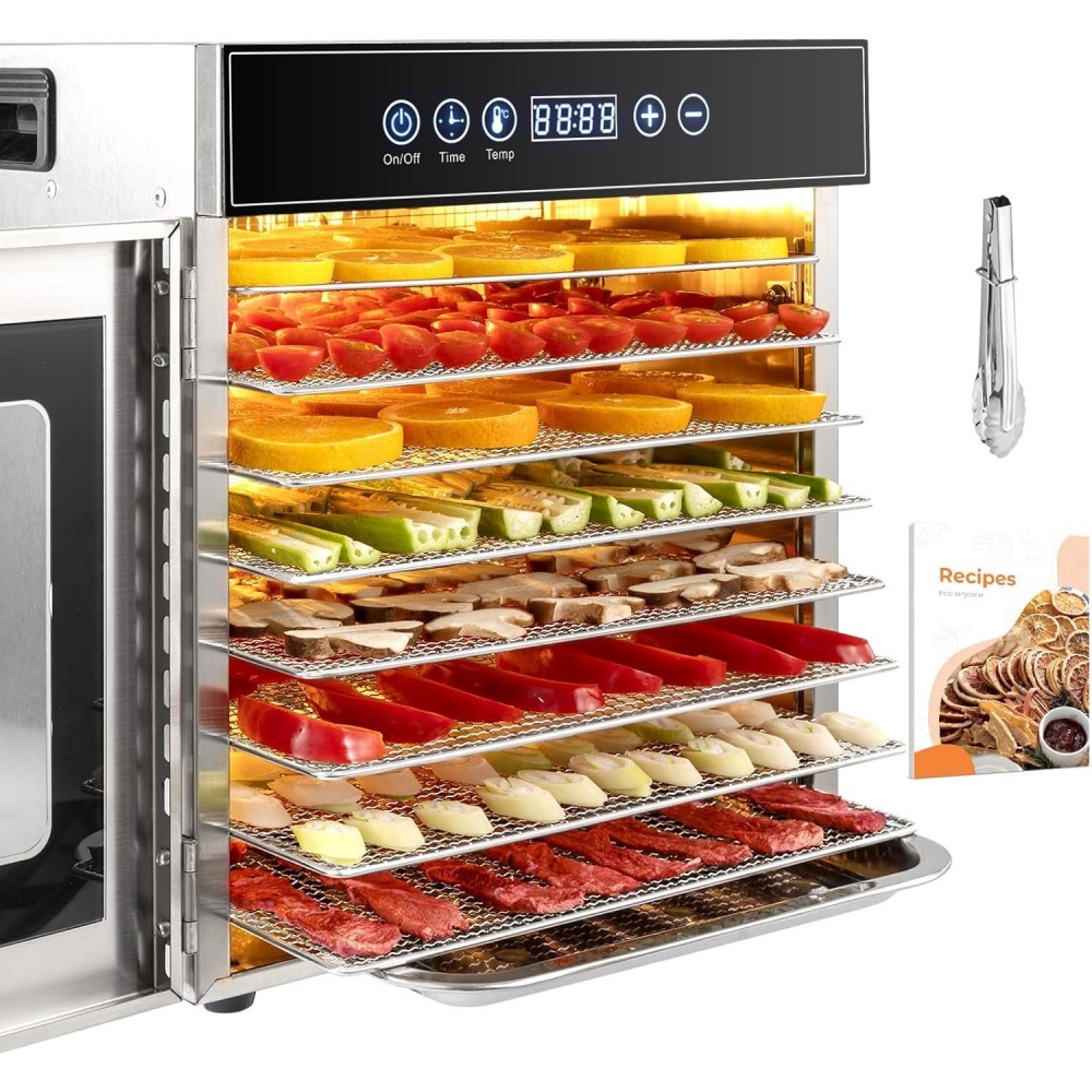 Kwasyo 8 Tray Stainless Steel Food Dehydrator, Dryer uk with 30-90°C A
