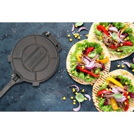 10 Inch Cast Iron Tortilla Press by StarBlue with 100 Pieces Oil Paper
