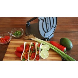 10 Inch Cast Iron Tortilla Press by StarBlue with 100 Pieces Oil Paper