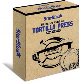 10 Inch Cast Iron Tortilla Press by StarBlue with 100 Pieces Oil Paper