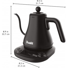 Dualit Pour Over Fast Boil Electric Kettle - Matt Black -Gooseneck Pre