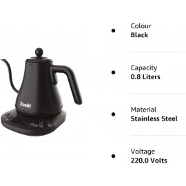 Dualit Pour Over Fast Boil Electric Kettle - Matt Black -Gooseneck Pre