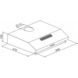 SIA VSR60SS 60cm Stainless Steel Visor Cooker Hood Extractor Fan And 3