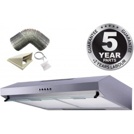 SIA VSR60SS 60cm Stainless Steel Visor Cooker Hood Extractor Fan And 3
