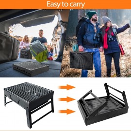 BBQ Barbecue Grill, Portable Foldable Charcoal Grill for Outdoor, Stai