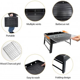 BBQ Barbecue Grill, Portable Foldable Charcoal Grill for Outdoor, Stai