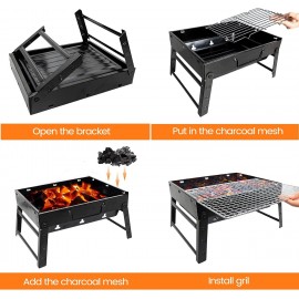 BBQ Barbecue Grill, Portable Foldable Charcoal Grill for Outdoor, Stai