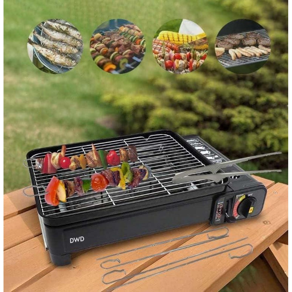 DWD Sizzle Table-Top Camping Barbecue BBQ Grill - Portable Gas Stove C