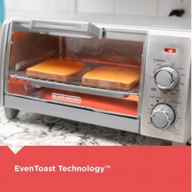 BLACK+DECKER 4-Slice Crisp 'N Bake Air Fry Toaster Oven, TO1787SS, 5 C
