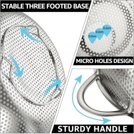 DAJAVE 3 Pcs Stainless Steel Colander Micro-Perforated Kitchen Colande