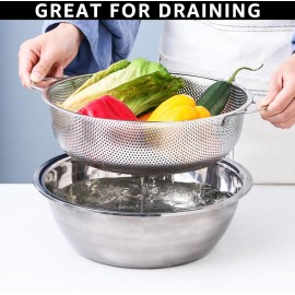 DAJAVE 3 Pcs Stainless Steel Colander Micro-Perforated Kitchen Colande