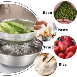 DAJAVE 3 Pcs Stainless Steel Colander Micro-Perforated Kitchen Colande