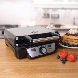 Quest 35940 Four Slice Deep Fill Waffle Maker / Non-Stick Hot Plates /