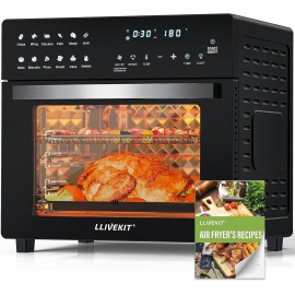 LLIVEKIT Air Fryer Mini Oven with Rotisserie 26L Large Family Size Cou