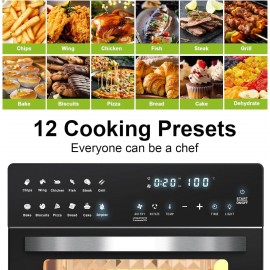 LLIVEKIT Air Fryer Mini Oven with Rotisserie 26L Large Family Size Cou