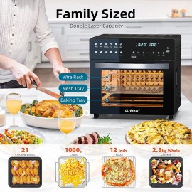 LLIVEKIT Air Fryer Mini Oven with Rotisserie 26L Large Family Size Cou