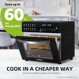 LLIVEKIT Air Fryer Mini Oven with Rotisserie 26L Large Family Size Cou