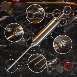 Meat Injector, 304 Stainless Steel Seasoning Injector, Professional Ma