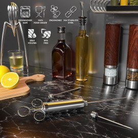 Meat Injector, 304 Stainless Steel Seasoning Injector, Professional Ma