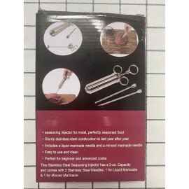 Meat Injector, 304 Stainless Steel Seasoning Injector, Professional Ma
