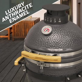 40cm Ceramic Kamado Egg BBQ Grill & Smoker - Charcoal & Wood Fired Gar