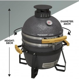 40cm Ceramic Kamado Egg BBQ Grill & Smoker - Charcoal & Wood Fired Gar