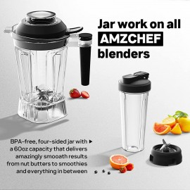 AMZCHEF Blender Smoothie Maker with Two Ways, 2000W Commercial Blender
