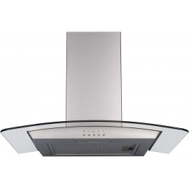 SIA CGH70SS 70cm Curved Glass Stainless Steel Chimney Cooker Hood Extr
