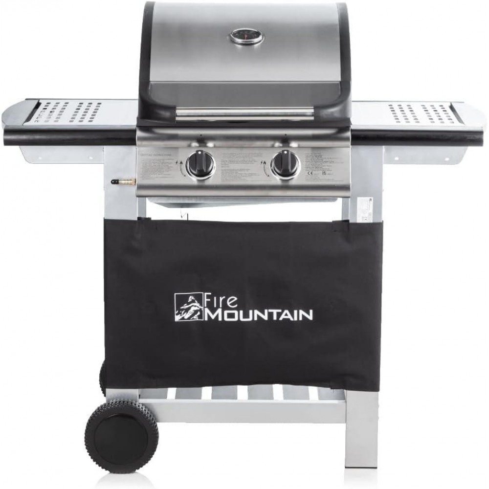 Fire Mountain 2 Burner Gas BBQ - Small Gas BBQ, Compact, Perfect for S
