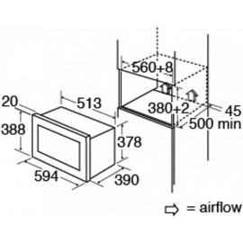 CDA VM131SS 25L Stainless Steel & Black Integrated Built In 900W Micro