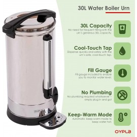 Oypla Electrical 30L Catering Hot Water Boiler Tea Urn Coffee