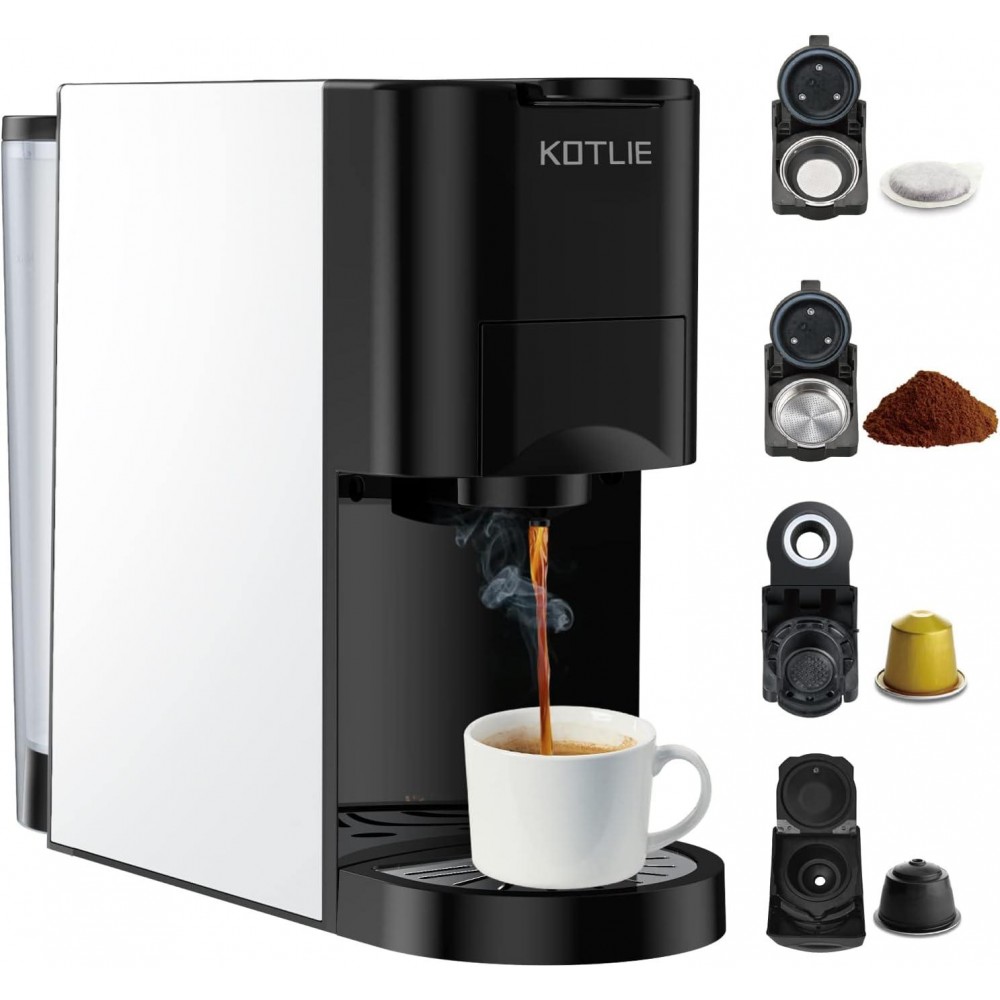 KOTLIE Espresso 4in1 Coffee Machine for Nespresso Original/Dolce Gusto