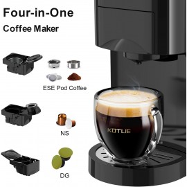 KOTLIE Espresso 4in1 Coffee Machine for Nespresso Original/Dolce Gusto
