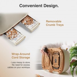 VonShef 4 Slice Toaster - Nordic Cream Design, 6 Browning Settings, Wi