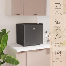 HOMCOM 46 Litre Table Top Mini Fridge, Small Fridge with Ice Box, Reve