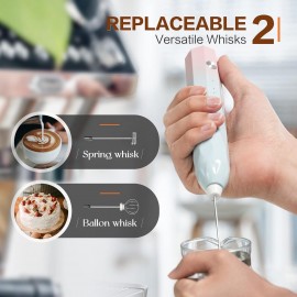 Milk Frother Rechargeable Handheld Electric Whisk Coffee Frother Mixer