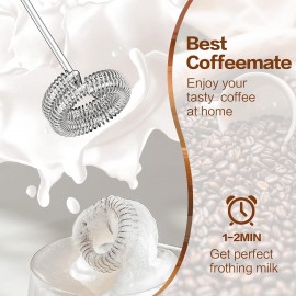 Milk Frother Rechargeable Handheld Electric Whisk Coffee Frother Mixer