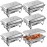 6 Pcs Chafing Dish Buffet Set, 8 Qt Stainless Steel Buffet Servers and