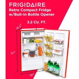 Frigidaire Retro Bar Fridge Refrigerator with Side Bottle Opener, 3.2