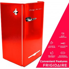 Frigidaire Retro Bar Fridge Refrigerator with Side Bottle Opener, 3.2